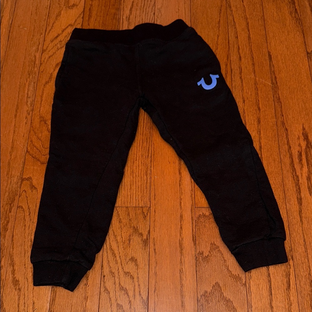 True Religion Kids Black Joggers with Blue Logo